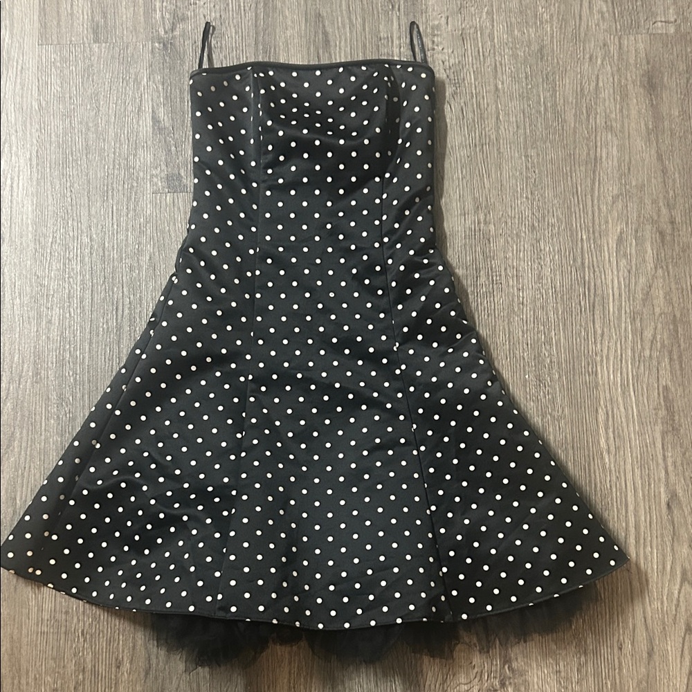 Jessica McClintock Black and White Strapless Dress